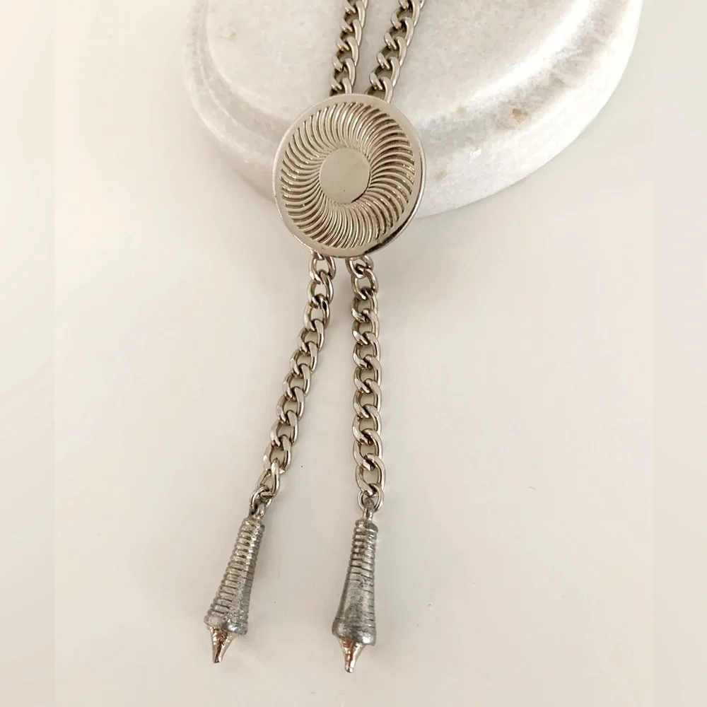 MOVING SALE | Women’s Vintage Jewelry, Silver Bolo Tie, One Size - Picture 4 of 6